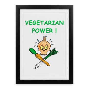 Le pouvoir des végétariens - Affiche encadrée (27 × 37 cm) - noir - Devant