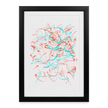 Tartare / Fantaisie Abstraite - Affiche encadrée (27 × 37 cm) - noir - Devant