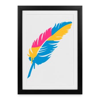 A colorful feather - Framed poster (27 × 37 cm) - black - Front