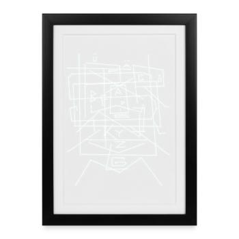 Alphabet character pattern ABC - Framed poster (27 × 37 cm) - black - Front