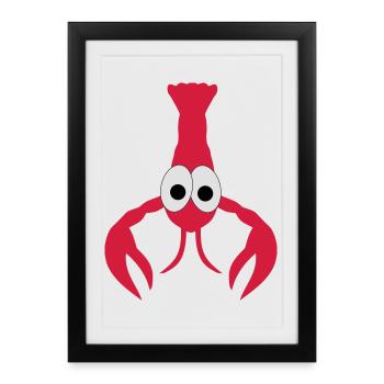homard - Affiche encadrée (27 × 37 cm) - noir - Devant