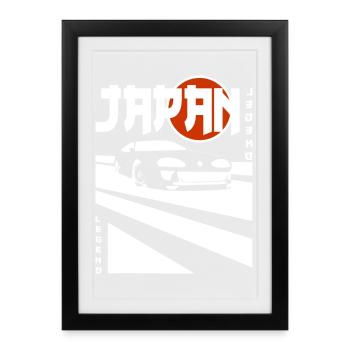 Légende du Japon – JDM Auto Power - Affiche encadrée (27 × 37 cm) - noir - Devant