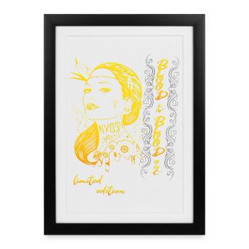 Femme indienne - Affiche encadrée (27 × 37 cm) - noir - Devant