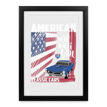 American Classic Cars - Framed poster (27 × 37 cm) - black - Front