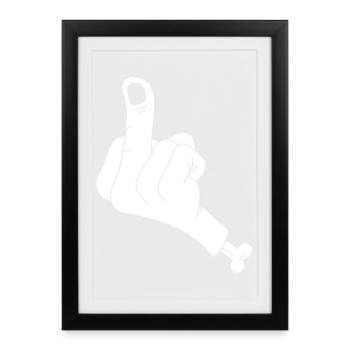Main coupée et vulgarité (blanc) - Affiche encadrée (27 × 37 cm) - noir - Devant