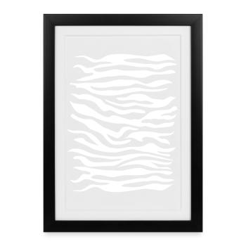 Motif Zèbre blanc - Affiche encadrée (27 × 37 cm) - noir - Devant