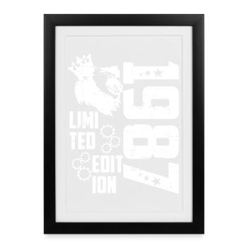 1987 Born Édition Limitée - Affiche encadrée (27 × 37 cm) - noir - Devant