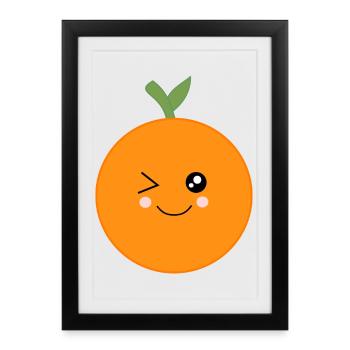 Oranges Fruit Fruits Costume Carnival Carnival - Framed poster (27 × 37 cm) - black - Front