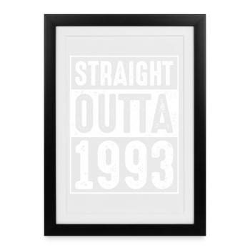 Outta 1993 Retro Stamp - Framed poster (27 × 37 cm) - black - Front
