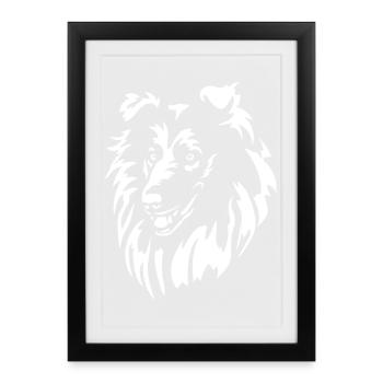 Collie Head "Black Edition" - Framed poster (27 × 37 cm) - black - Front