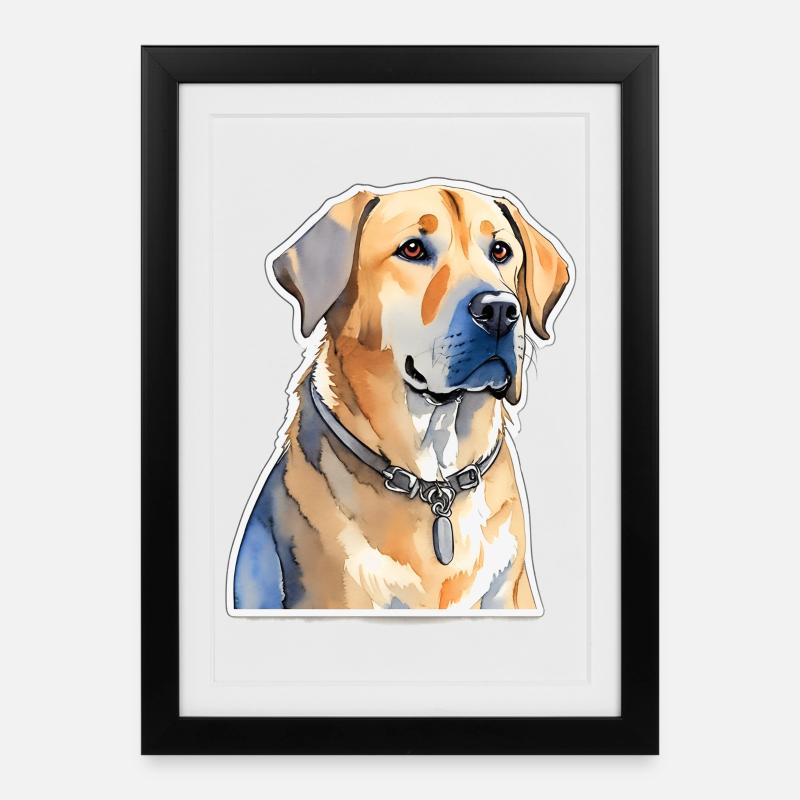 Labrador - Affiche encadrée (27 × 37 cm) - noir