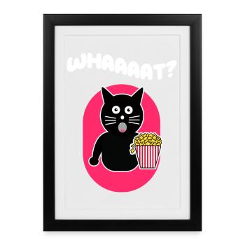 Popcorn Cat Movies Streaming Movie Watch Series - Affiche encadrée (27 × 37 cm) - noir - Devant