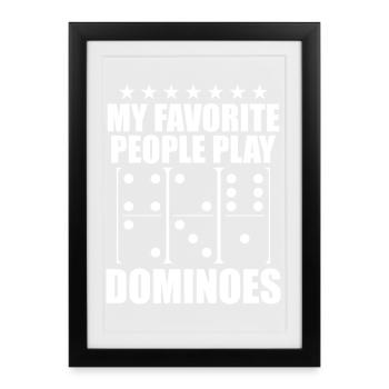 Conception de jeux Domino - Affiche encadrée (27 × 37 cm) - noir - Devant