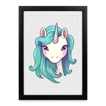 Cute Unicorn | Unicorn design | Illustration - Framed poster (27 × 37 cm) - black - Front