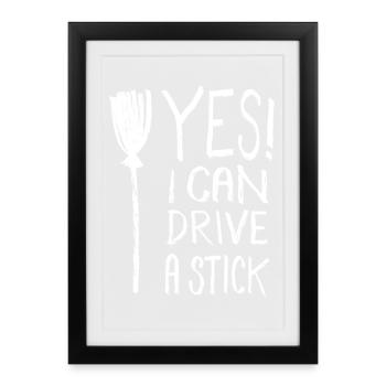 Witch Broom Funny Saying Halloween Witch Broom - Framed poster (27 × 37 cm) - black - Front