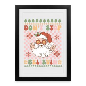 Pull de Noël moche - Affiche encadrée (27 × 37 cm) - noir - Devant