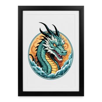 Lac Dragon - Affiche encadrée (27 × 37 cm) - noir - Devant