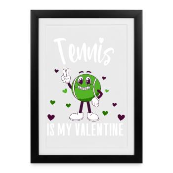 Le tennis est mon drôle de Saint-Valentin - Affiche encadrée (27 × 37 cm) - noir - Devant