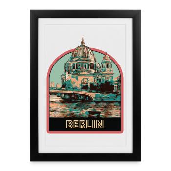 View of the Berlin Cathedral Dome and the Spree - Framed poster (27 × 37 cm) - black - Front