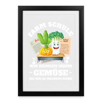 Farm School of Vegetables - Framed poster (27 × 37 cm) - black - Front