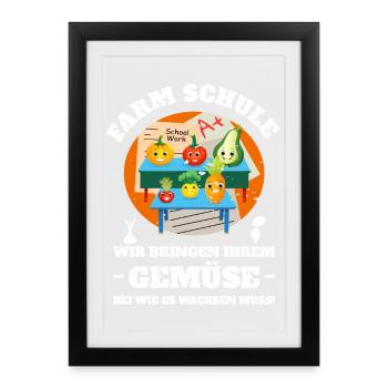 Farm School of Vegetables - Framed poster (27 × 37 cm) - black - Front