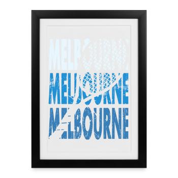 Tennis Shirt Melbourne Turnier Australien Design - Gerahmtes Poster (27 × 37 cm) - Schwarz - Vorne