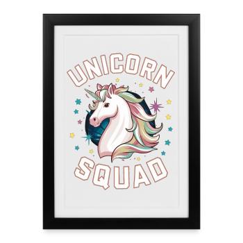 Escouade de licorne - Conception de l’amitié magique - Affiche encadrée (27 × 37 cm) - noir - Devant
