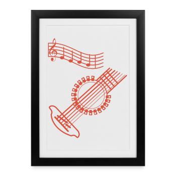 Guitar musician - Framed poster (27 × 37 cm) - black - Front