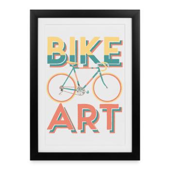 Conception artistique de vélo vibrante - Affiche encadrée (27 × 37 cm) - noir - Devant