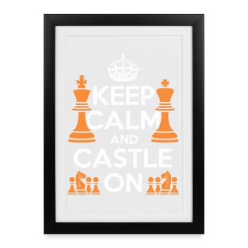 Restez calme et restez en château - Affiche encadrée (27 × 37 cm) - noir - Devant
