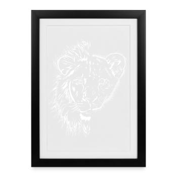 half lion half lion child - Framed poster (27 × 37 cm) - black - Front