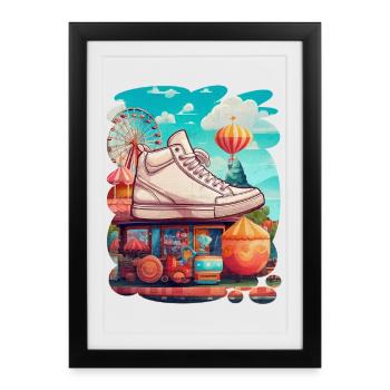 Colorful creation funfair, games, candy - Framed poster (27 × 37 cm) - black - Front