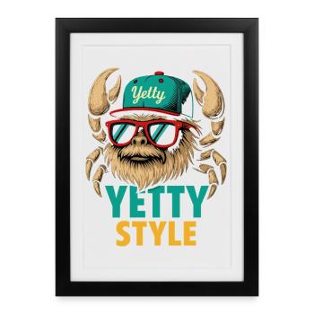 Graphisme Yeti Style Yetty - Affiche encadrée (27 × 37 cm) - noir - Devant