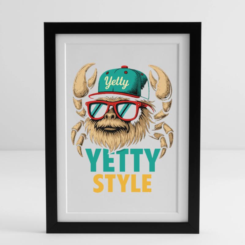 Yetty Style Yeti Graphic Framed poster (27 × 37 cm)