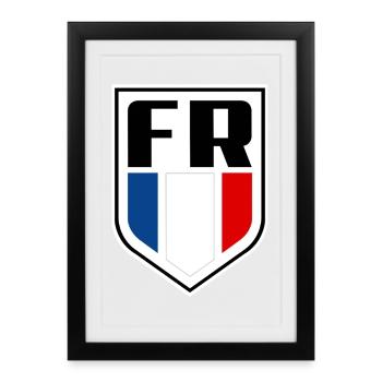 France Flag Official French symbol - Framed poster (27 × 37 cm) - black - Front