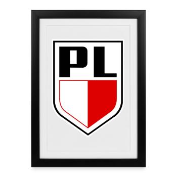 Polish flag national colours Polish - Framed poster (27 × 37 cm) - black - Front