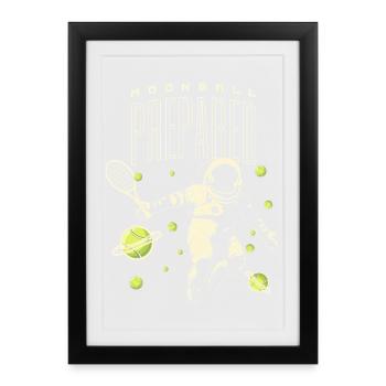 Tennis Moon Ball Chemise de joueur - Affiche encadrée (27 × 37 cm) - noir - Devant