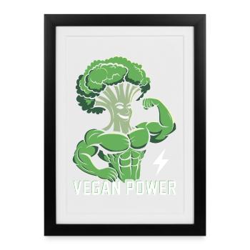 Puissance végétalienne - Affiche encadrée (27 × 37 cm) - noir - Devant