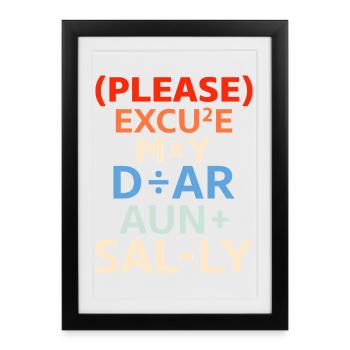 PEMDAS – Order of arithmetic operations - Framed poster (27 × 37 cm) - black - Front
