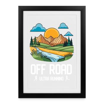 Ultra Running - Hors route - Affiche encadrée (27 × 37 cm) - noir - Devant