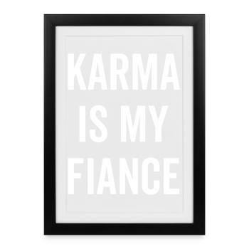 Le karma est mon fiancé - Affiche encadrée (27 × 37 cm) - noir - Devant