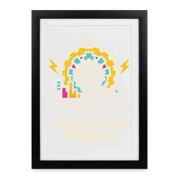 Futuristic bicycle design with lighting elements - Framed poster (27 × 37 cm) - black - Front