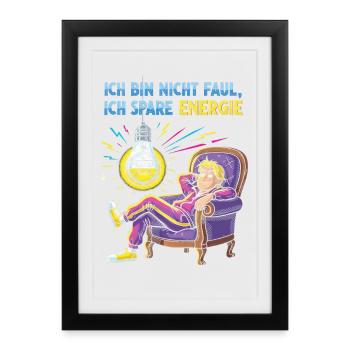 Design énergique et relaxant avec ampoule - Affiche encadrée (27 × 37 cm) - noir - Devant