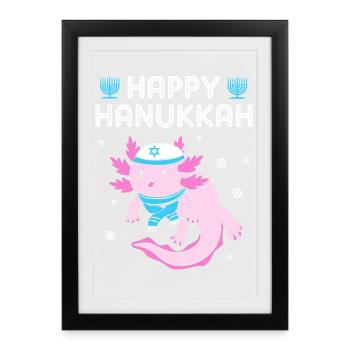 Hanukah Chanukkah Hanukkah - Framed poster (27 × 37 cm) - black - Front