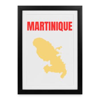 T-shirt Martinique – Antilles - Affiche encadrée (27 × 37 cm) - noir - Devant