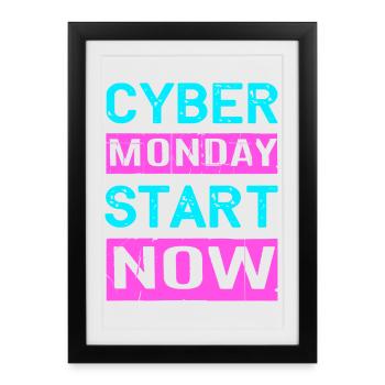 Cyber Monday shopping spree - Framed poster (27 × 37 cm) - black - Front
