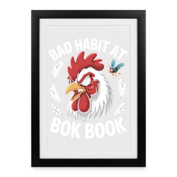 Funny Rooster Stop Staring At My Chicks Vintage - Framed poster (27 × 37 cm) - black - Front