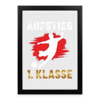 Promotion 1st Grade Back to School Football Red - Framed poster (27 × 37 cm) - black - Front
