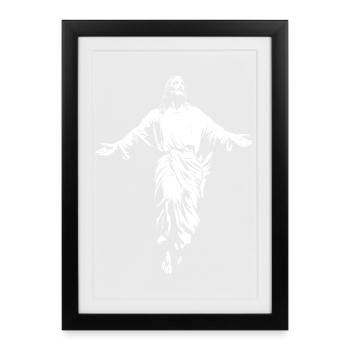 Jesus Christ Christian God - Framed poster (27 × 37 cm) - black - Front