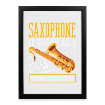 Saxophone - Framed poster (27 × 37 cm) - black - Front